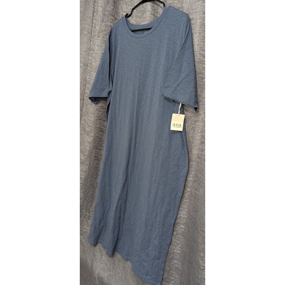 Ana New Approach‎ Short Sleeve Tshirt Dress Women's Plus 2xl Blue NWT